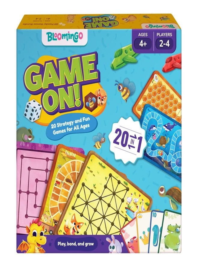 Bloomingo Board and Card Game - Game On! 20 in 1 Board Game - Ludo, Chess, Checkers and More - Educational Learning Toys for Fine Motor Skills and Cognitive Development - Birthday Gift for Kids - Image 1